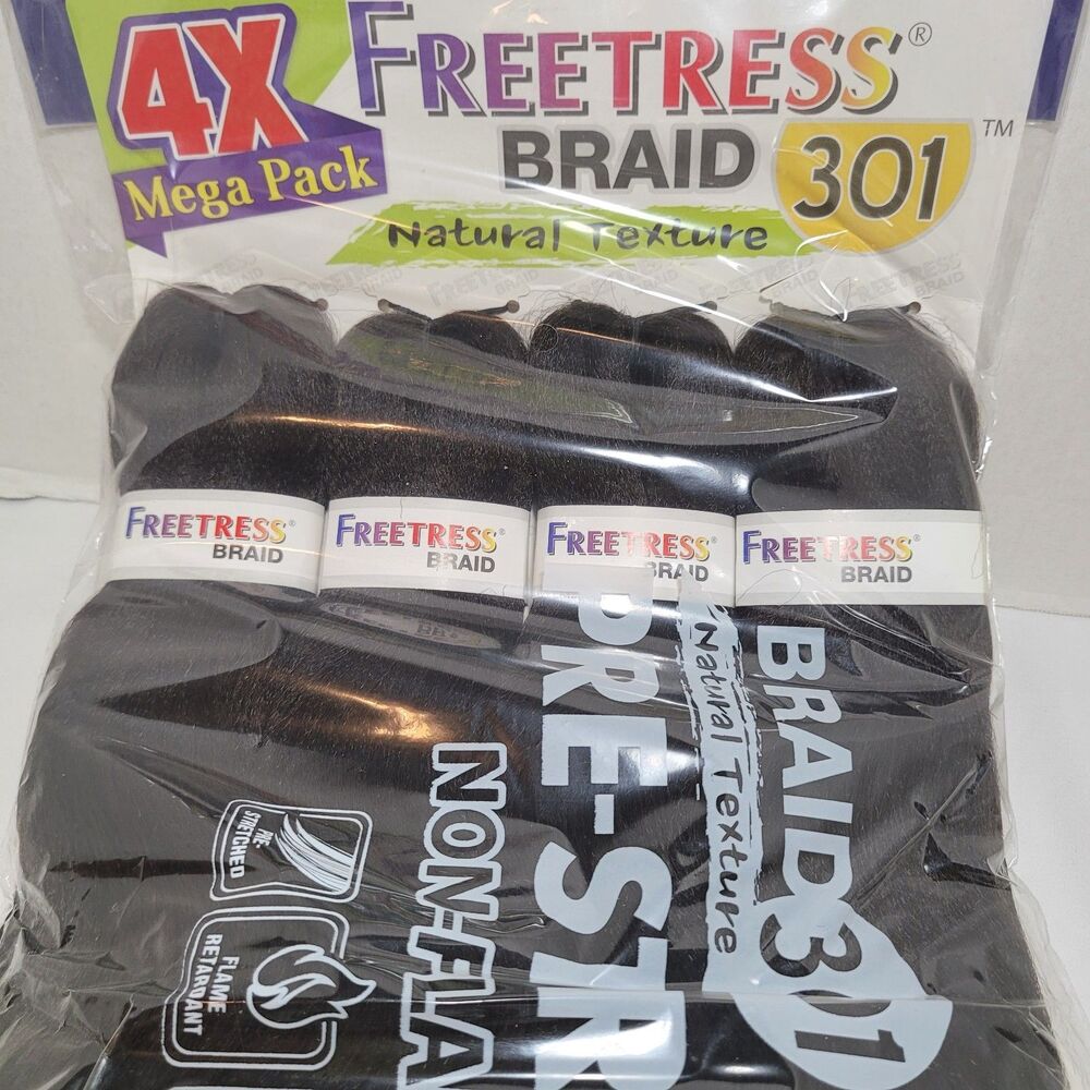 Freetress Braid 301 Natural Texture 4X Mega Pack Synthetic Hair Extension 4 New